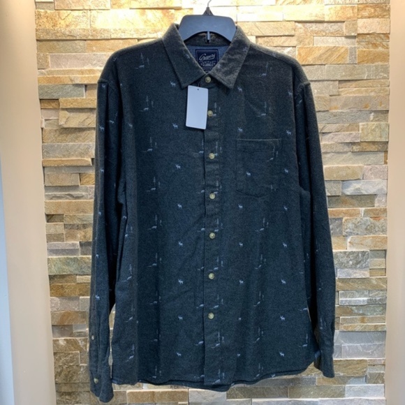 Grayers Heritage Elk Print Lodge Lux Flannel Shirt - Picture 2 of 5